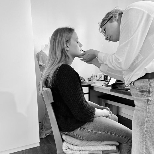 Wiebke beim Probestyling!